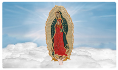 DNSEMP-C-110-BL Lady of Guadalupe Clouds Blue